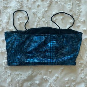 Blue Gator Print Top